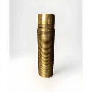 Rare Vintage Icy-Hot 1909 Ribbed Brass Thermos Glass liner